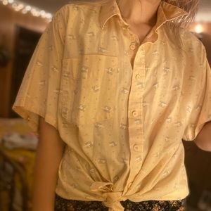 🍑 Peach Geometric Button Up Shirt 🍑